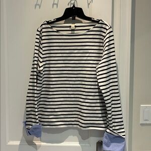 J Crew Boatneck Striped Long Sleeve Shirt 👵🏼MT